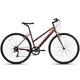 AVASTA Road Hybrid Bike for Women Female Lightweight Step Through 700c Aluminum Alloy Frame City Commuter Comfort Lady Bicycle, 7-Speed Drivetrain,...