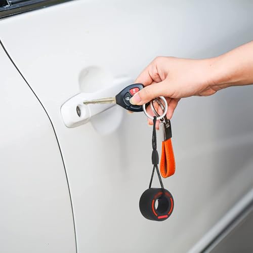 KUAIQI Gummireifen Schlüsselanhänger, 3 Stücke Schlüsselanhänger, Kreatives Rad Schlüsselanhänger,Unisex Racing Reifen Schlüsselanhänger, für Männer Frauen Auto Dekoration Zubehör (Rot+Gelb+Blau)