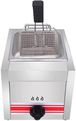 Stainless Steel Gas Fryer - LPG Deep Fat Fryer for Home & Commercial Use, Countertop Design with Baskets, Adjustable Heat Control, Triple Cylinder System for Perfect Frying