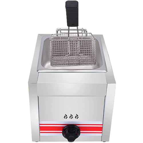 LJCSSD 10/20/30L Gas Fat Fryer,Stainless Steel LPG Fryer For Home And Commercial,LPG Countertop Gas Fryer Deep Fat Fryer With Baskets,Adjustable Firepower,A