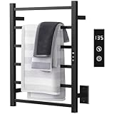 Sharpeye Towel Warmer Rack with 24hr Timer, Matte Black Heated Towel Rack for Bathroom,...