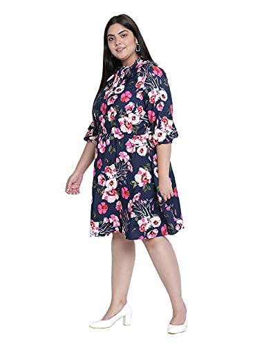 Image of oxolloxo Plus Size Printed Tie Knot Dress