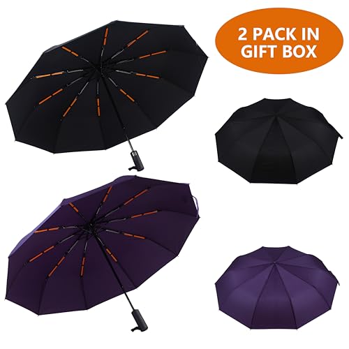 Bluinzi 46 Inch Compact Umbrellas for Rain - Travel Small Umbrella - Automatic Folding Umbrella - Windproof Portable Umbrella, Double 10-rib - Image 2