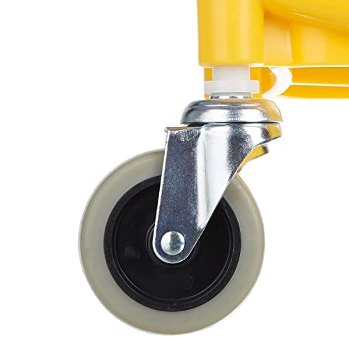 Image of Amazon Basics Commercial Side Press Wringer Floor Cleaning Mop Bucket on Wheels, 35-Quart, Yellow