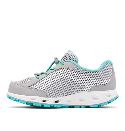 Columbia unisex child Youth Drainmaker Iv Water Shoe, Grey Ice/Bright Marigold, 6 Big Kid US