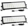 OOOLED 2 Pack LED Shop Lights, 100W 13000LM 6000K Super Bright LED Work Light, IP66 Waterproof LED Flood Light Outdoor with Plug, LED Shop Lights for Workshop, Garage, Shop
