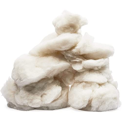 Bright Creations Wool Stuffing - 16 Oz Natural White - Wool Fiber Filling for Crafts, Needle Felting & Stuffed Animals