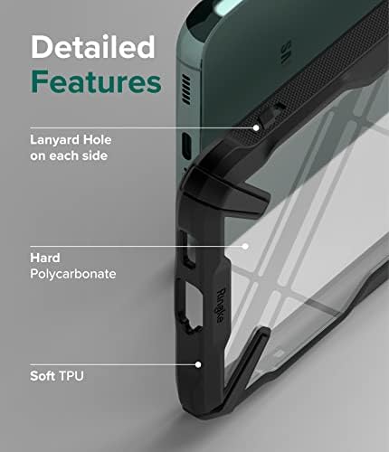 Ringke Fusion-X Compatible with Samsung Galaxy S22 Plus 5G Case (2022), Clear Hard Back with Shockproof Enhanced Side Protective Bumper Phone Cover for S22 Plus 6.6-Inch - Black