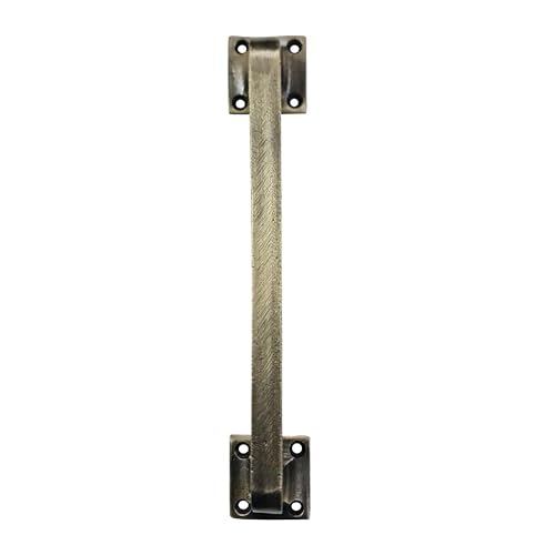 Adonai Hardware "Baara Antique Cast Iron Industrial Sliding Door Handle Pulls (9" x 1 Pack, Antique Brass) for Vintage Wooden Barn Doors, Gates, Kitchen Cabinets, Furniture, Fences and Farmhouse