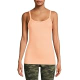No Boundaries Juniors' Ribbed Cami(Peach Jelly-M)