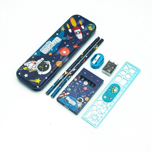 Image of Pack of 6 Sets | Space Theme Stationery Set for Kids Party | Best Birthday Return Gifts in Bulk for Boys & Girls Age 3 to 10