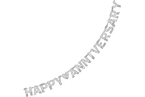 Happy Anniversary Silver Large Foil Letter Banner - 6.75' x 6.25" (...