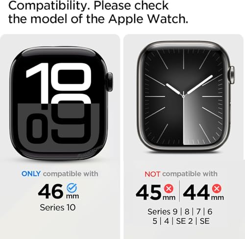 Image of Getsable Tough Armour Cover Case Compatible with Apple Watch Series 10 46mm, Shock Proof Durable TPU Bumper Case iwatch Series 10 46mm (2024) - Black