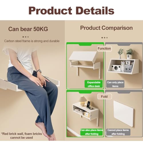 Table pliante murale robuste et stable pour studio - 7