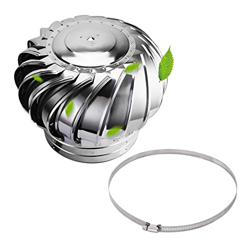 Ventilatore da tetto in acciaio inossidabile 304 senza alimentazione, presa d'aria da tetto per ventola con tappo di sfiato a prova di perdite, turbine eoliche Presa d'aria da soffitta Turbine di vent