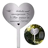 HomeVortex Decorazione per tomba a forma di cuore in acciaio inossidabile, resistente alle intemperie, ornamento per cimitero per giardino commemorativo per tributo ai propri cari (D)