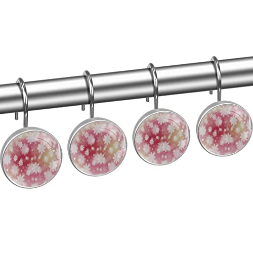 Crochets de rideau de douche en verre cristal blanc