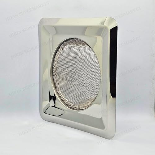 Image of Premium Square Stainless Steel Kitchen Strainer 11 CM Sink Jali, Drain Filter, Anti Clogging Mesh Hair Catcher Drain Cover (ONLY for Square Sink) (2.0 Double)