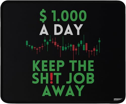 Trading Mousepad with Stock Chart Design, Black, Anti-Slip...