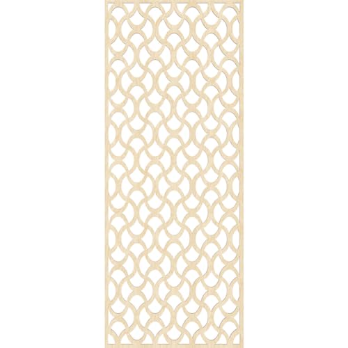 Image of 31 3 /8 inchW x 79 3 /8 inchH x 3 /8 inchT Resort Decorative Fretwork Wood Wall Panels, Birch