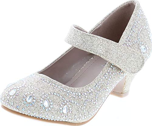 Link Jemma-01K Girls Rhinestone Platform Peagent Dress Shoes