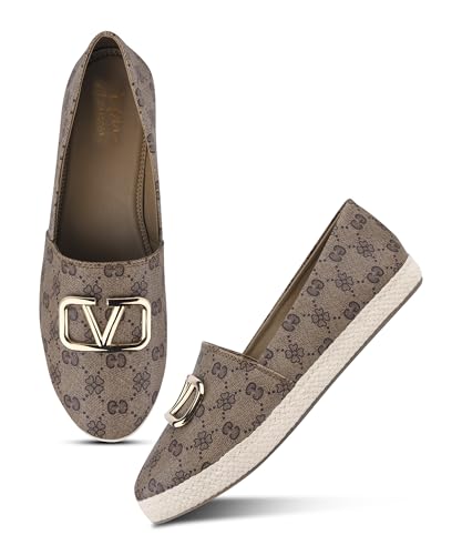 Image of JM LOOKS Women Slip On Platform Loafers with Buckle Detail Upper