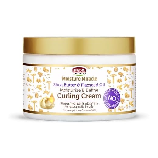 African Pride - Moisture Miracle - Crema para rizos, de aceite de manteca de karité y de linaza, hidrata y define