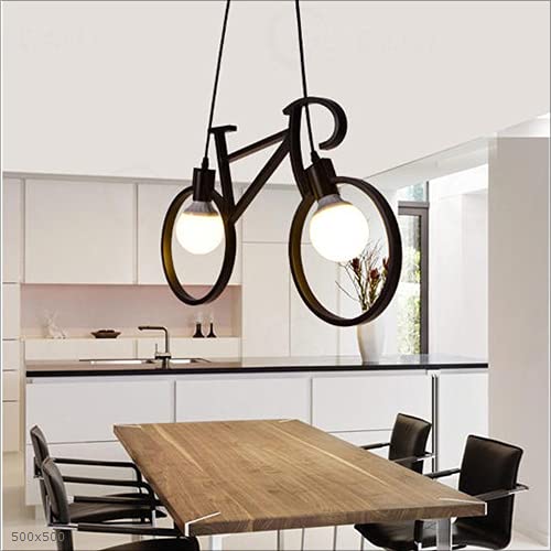 Lámpara colgante decorativa de hierro forjado con silueta de bicicleta 2