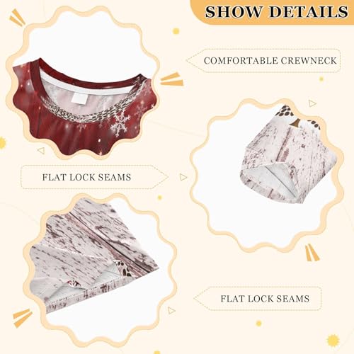 Boys Rash Guard Swim Shirt Long Sleeve UPF+ 50 Sun Shirts Quick Dry Shirt Christmas Coffee Tree Red Wooden for Toddler Kids3