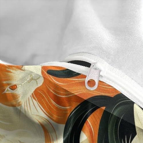 Housse de couette chat imprimé 3D en microfibre douce avec zippe invisible 140x200 - 8