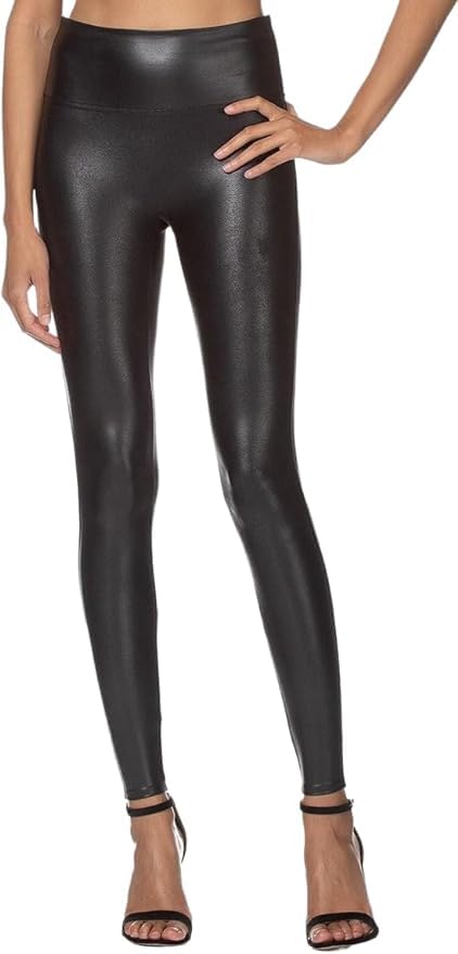 Legging en cuir pour femme noir taille 42 pantalon extensible