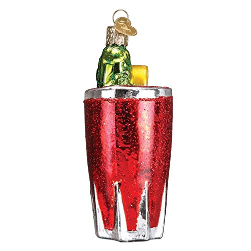 Old World Christmas Bloody Mary Glass Blown Ornament for Christmas Tree, Handcrafted Holiday Decoration, Adult Beverages Collection