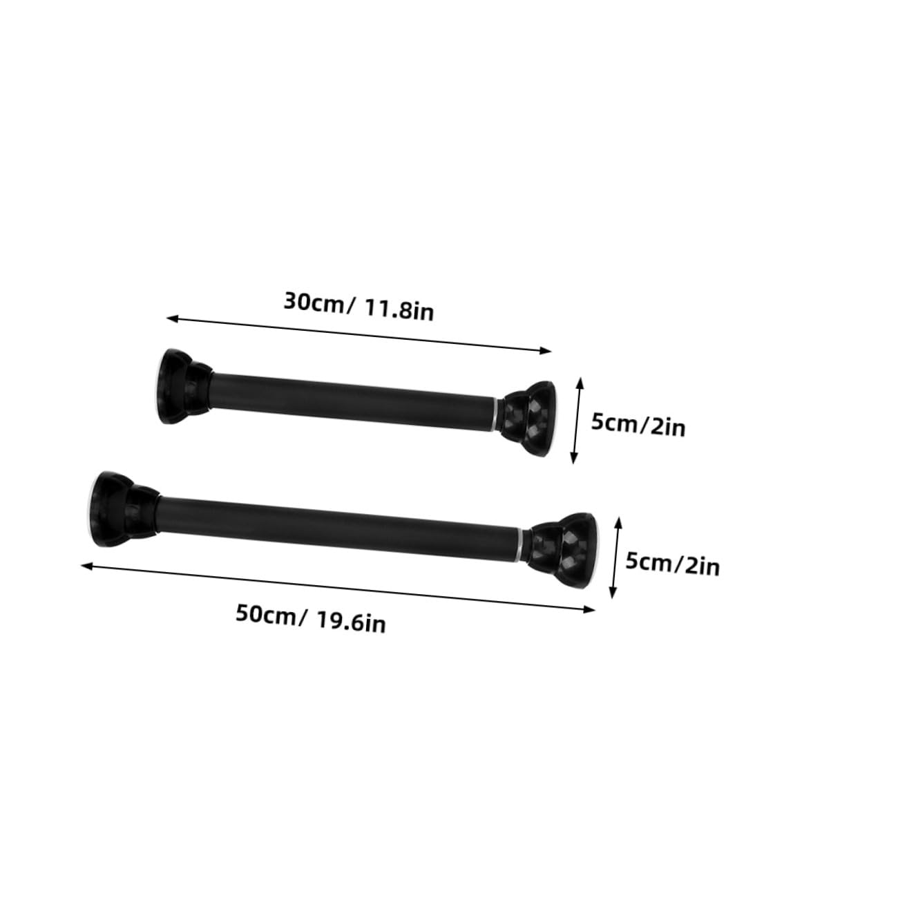 2piezas Barras de Cortina Telescópicas de Acero Inoxidable Instalación sin Taladro para Baño Cocina y Armario