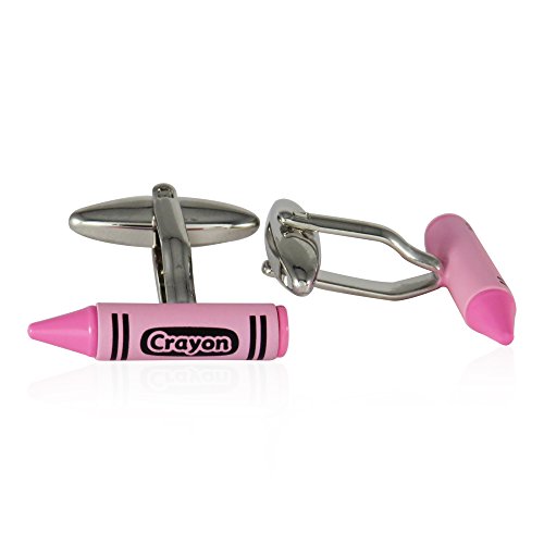 Gemelos Cuff-Daddy Pink Crayon con caja de regalo miniatura 2