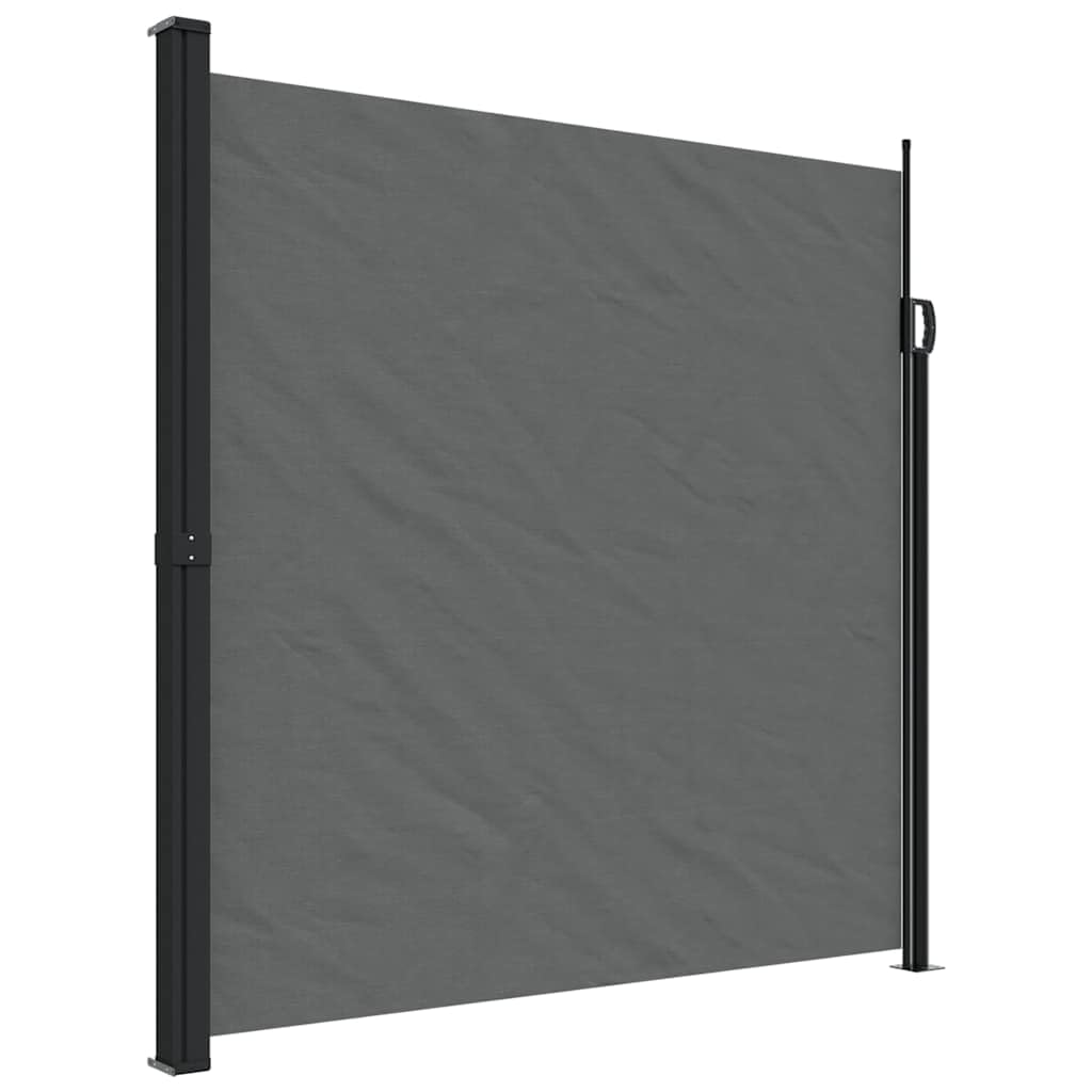 Wysuwana markiza boczna, antracytowa, 200 x 300 cm, wodoszczelna, odporna na promieniowanie UV, ochrona przed wzrokiem na balkon, taras, do ogrodu, z powłoką PU