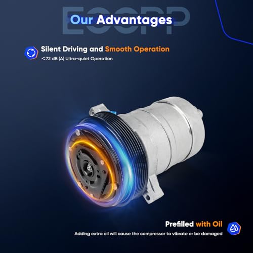 Image of ECCPP AC Compressor 1995 for Buick LeSabre for Pontiac Bonneville 3.8L | 1994-1995 for Buick Regal V6 3.8L 1995 Fit for Buick Park Avenue 3.8L AC Compressor with Clutch Rapid Cooling