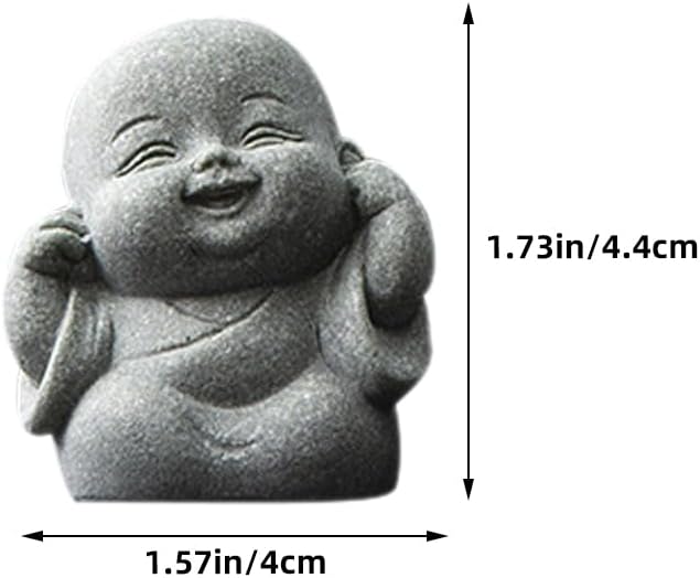 LUOZZY 4 Pcs Creative Mini Monk Statues Home Decorations Tabletop Tea Pet Ornaments Zen Garden Sculpture Desktop Decorations