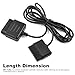 Koffmon PS2 Controller Extension Cable 6FT– Replacement Extension Cord Compatible with Sony PS2 & PS1 Wired Controllers, Durable Extender for PS2 Console
