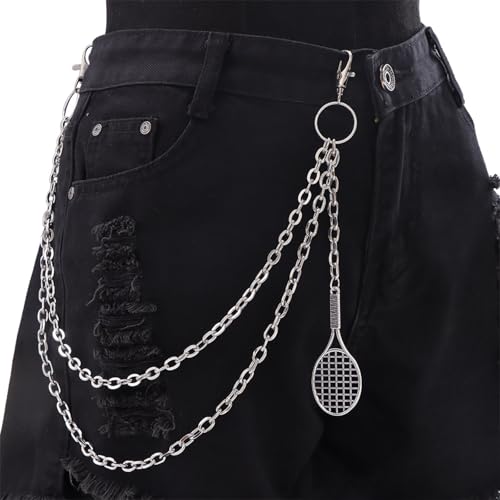Pants Chain Punk Jeans Chain Wallet Jewelry Unisex Trousers Ornament Aesthetic Tennis Racket Chain for Party/Daily Wear3