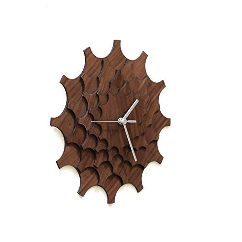 11.5 Inch Unique Wall Clock, Modern Artistic Home Decor + Handmade Cogwheel Walnut Industrial Wall Clock Medium (M) Size By Ardeola #TOP4