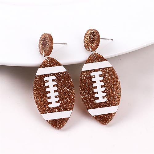 Handmade Lightweight Acrylic Football Baseball Rugby Basketball Dangle Drop Earrings for Women Jewelry Gift2