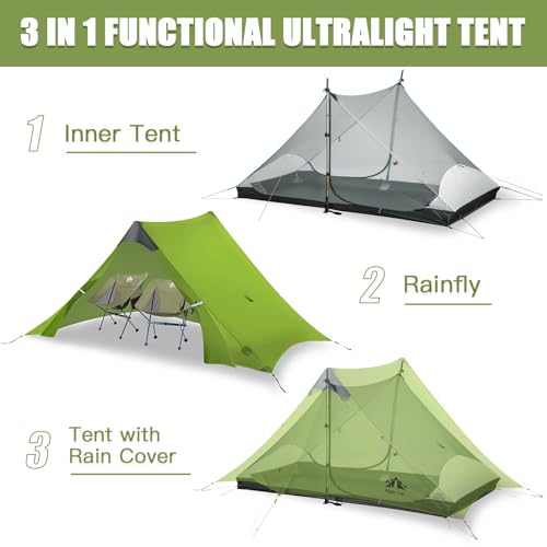 Image of Night Cat Ultralight Tent 1 Person for Professional Backpacker Hiker 2 LBS Only Lanshan Backpacking Bivvy Ground Tent Heavy Rain Waterproof Trekking Pole Not Included
