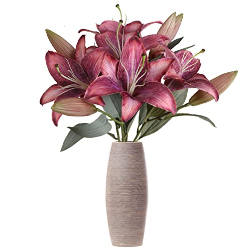 La Mejor Lista de Lirio Persa los más recomendados. 47 IPOPU - Flores de Lirio Artificiales de Color Rosa, 5 Unidades, Sedosas, de Tigre, Arreglo Floral a Granel, Decoración del Hogar