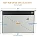 ZUEDA 100 Inch Motorized Projector Screen - 16:9 HD Electric Movie Screen with Remote Control, Wall/Ceiling Mounted for Home Theater, Office, Wrinkle-Free Projection Screen for Indoor Use (White)