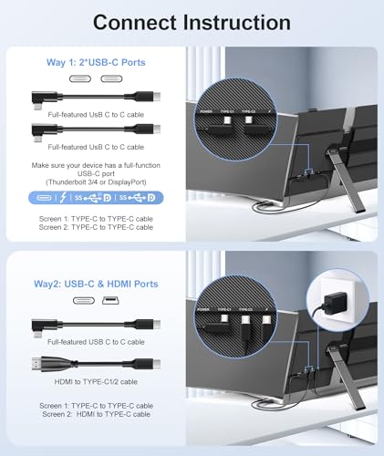 Image of Laptop Screen Extender, Ultra-Thin 14 inch FHD 1080P Portable Monitor for Laptop, 2.2lbs Lightweight Triple Monitor Extender Plug & Play for 13 inch-17 inch Laptops, Compatible with Wins /Mac /Android /Chrome