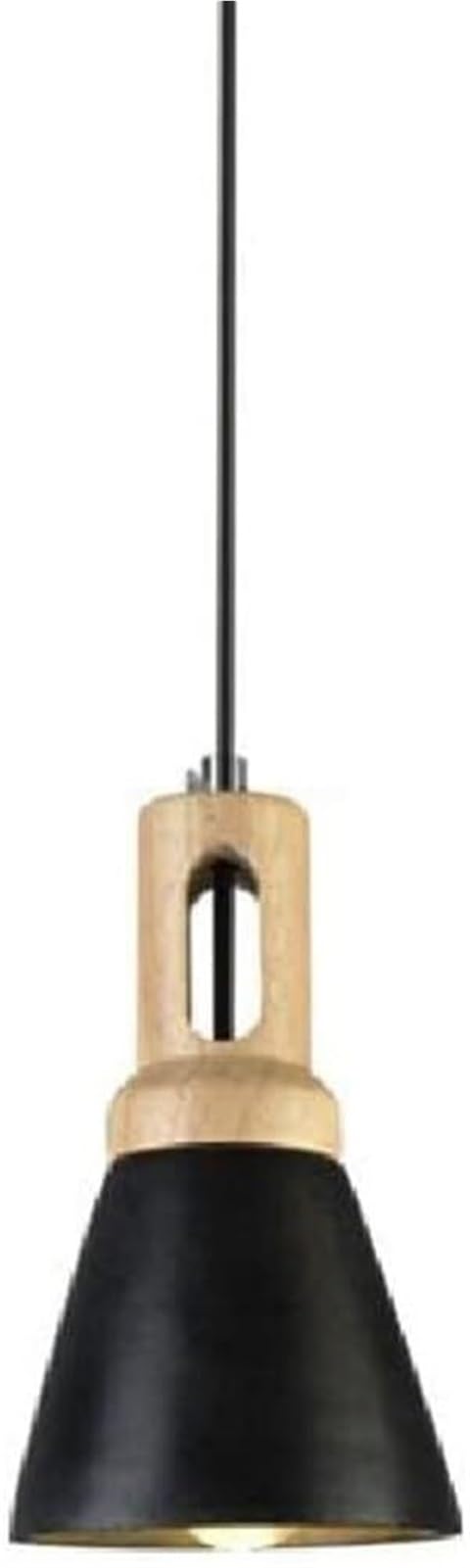 HUAYUSEDF Concrete Solid Wood Pendant Lamp Chandelier Hanging Lighting Ceiling Fixture E26 E27 for Cafe Restaurant(Dark)
