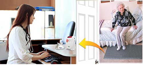 Smart Caregiver Economy Cordless Fall Monitor And Cordless Floor Mat Sensor Bundle With Pouch Of 30 Cleaning Wipes #TOP1
