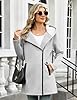 Vancavoo Zip up Hoodie Women Fleece Long Sleeve Sweatshirts Ladies Casual Fall Jacket Lightweight Coat Loose Hooded Outwear with Pockets,Light grey,XXL #2