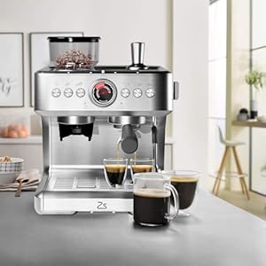 GlowSol Espresso Machine with Bean Grinder, Semi Automatic Espresso Machine, 20-Bar Espresso Maker with Milk Frother Steam Wand 2.8L Water Tank, Home Espresso Coffee Maker for Latte, Cappuccino GlowSol Espresso Machine with Bean Grinder Semi Automatic Espresso Machine 20 Bar Espresso Maker with Milk Frother Steam Wand 28L Water Tank Home Espresso Coffee Maker for Latte Cappuccino