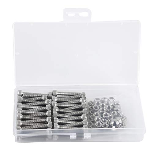 Preisvergleich Produktbild M5*16mm Sechskantschrauben 304 Edelstahl-Sechskopf-Knopf Schrauben Muttern maschinenschrauben Voller Thread Gewindeschrauben(Schraube 80PCS, Mutter 80PCS)